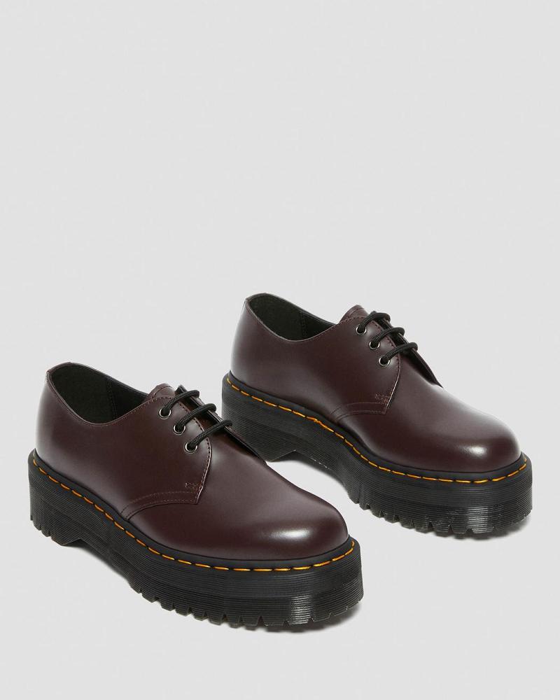 Zapatos Plataforma Dr Martens 1461 Smooth Cuero Mujer Vino | MX 408XYU